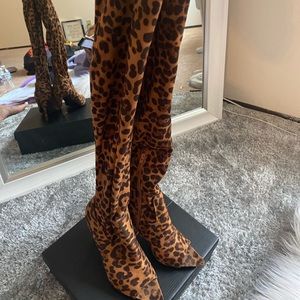 Thigh High Cheetah Print Boots